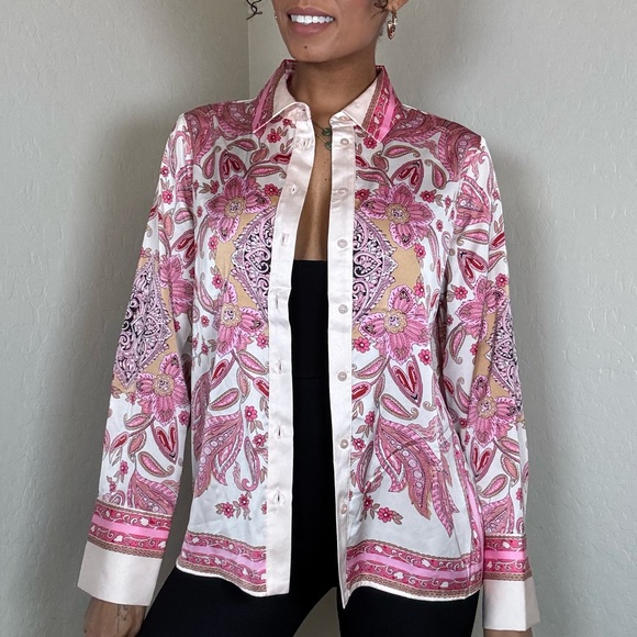 RACHEL Rachel Roy Tops - Rachael Roy Pink Paisley Button Up Blouse